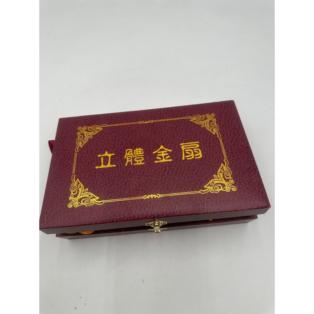 Chinese Style Decorations - Beijing Opera Mask - Golden Metal Fan - Display